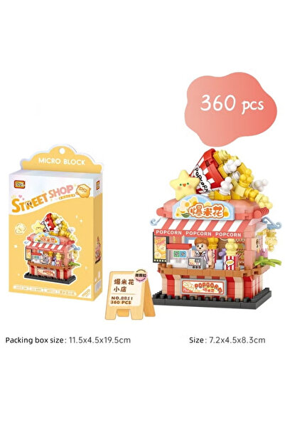 Generic Kids' Ice Cream Cart Toy, 300 Ice Cream Building Blocks, Role-Playing Store,red