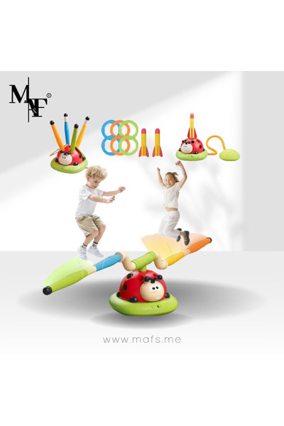 M.A&F's M.A&F 3-in-1 Musical Rope Jump & Ring Toss Rocket Launcher Toy for Kids