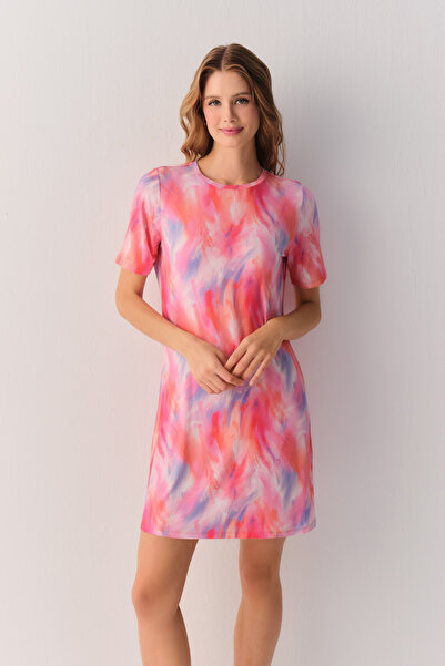 SUWEN Pink Shadows Günlük Elbise