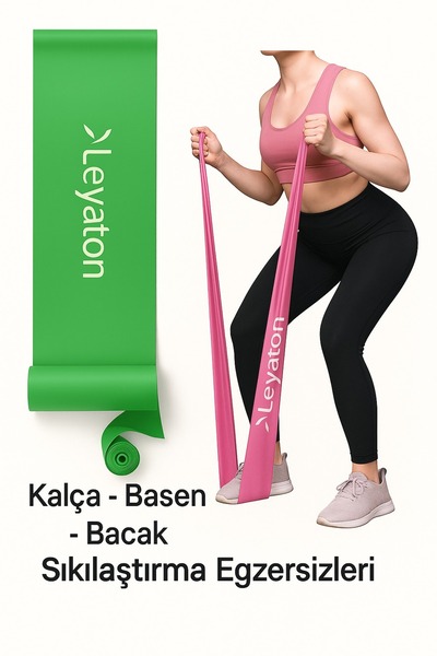 Leyaton Pilates Bandı Jimnastik Pilates Lastiği 90x7,5 Cm Egzersiz Aerobik Ba...