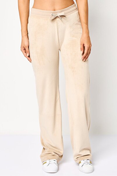 Juicy Couture Women Velvet Straight Pants, Beige