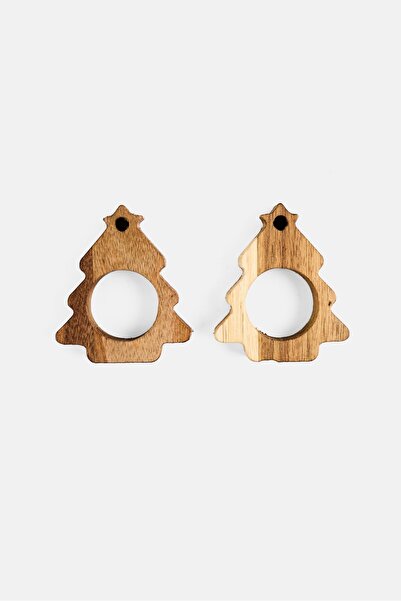 Muy Mucho 2 Pack Wooden Napkin Holders, Brown