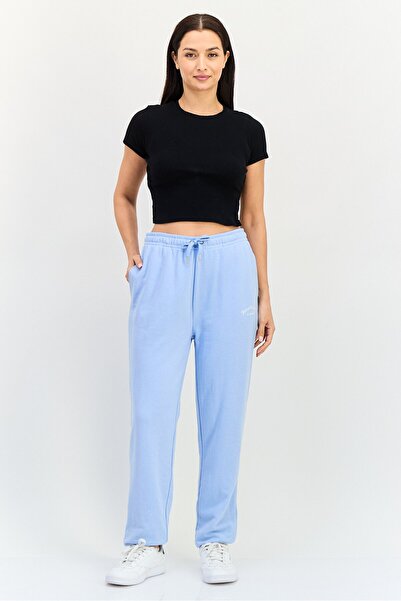 Juicy Couture Women Regular Fit Brand Logo Jogger Pants, Light Blue