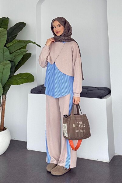 Hazamoda طقم بالات بوبلين مودال بيج