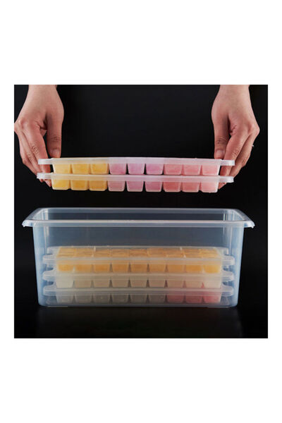 Generic Ice Cube Maker Tray Holder Mold Container Box With Lid