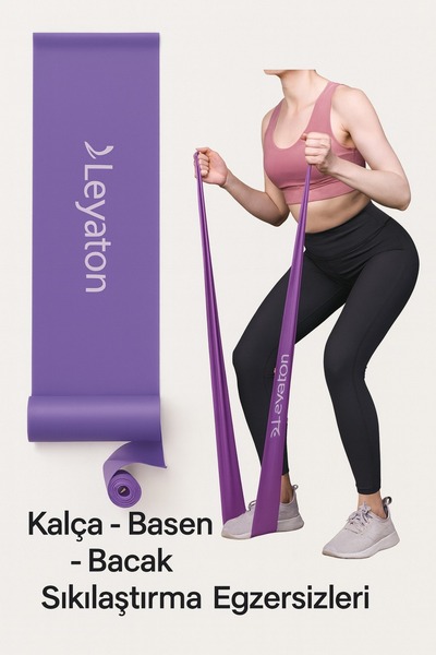 Leyaton Pilates Bandı Jimnastik Pilates Lastiği 90x7,5 Cm Egzersiz Aerobik Ba...