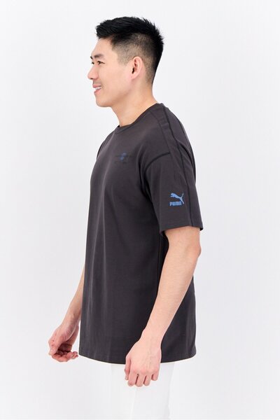 Puma Men Oversized Fit Short Sleeve Training T shirt, Grey Combo