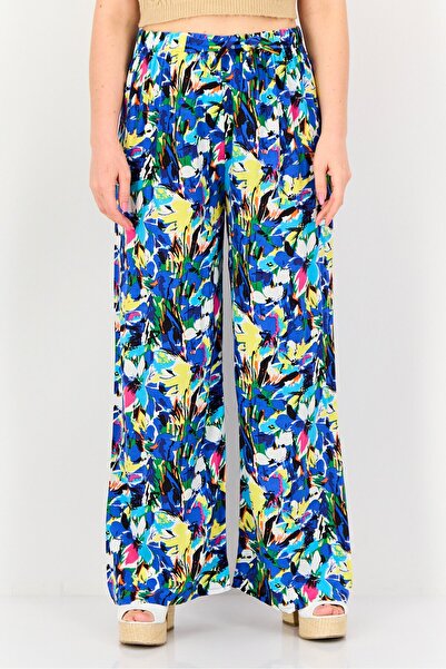 Happiness İstanbul Women Regular Fit Floral Print Palazzo Pants, Multicolor