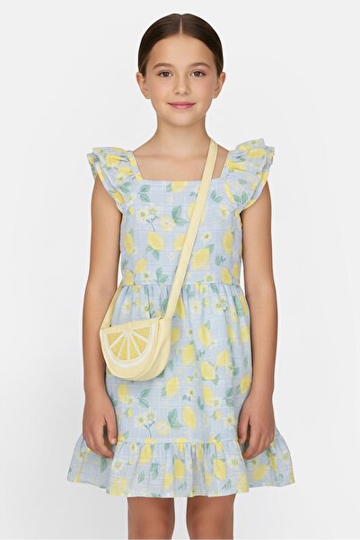 Draper James فستان مطبوع بالكامل للبنات مع حقيبة كروس بودي، متعدد الألوان