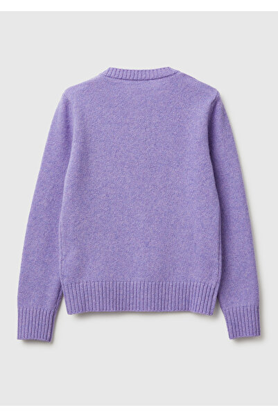 United Colors of Benetton Woman dark lila shetland cardigan