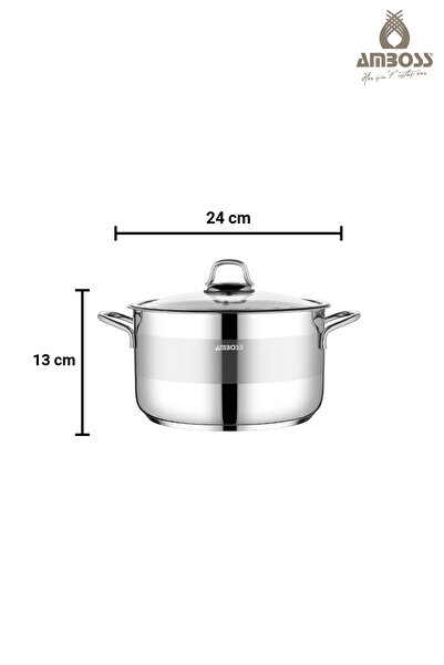 Amboss Asude 6 Piece Stainless Steel Cookware Set with Glass Lid