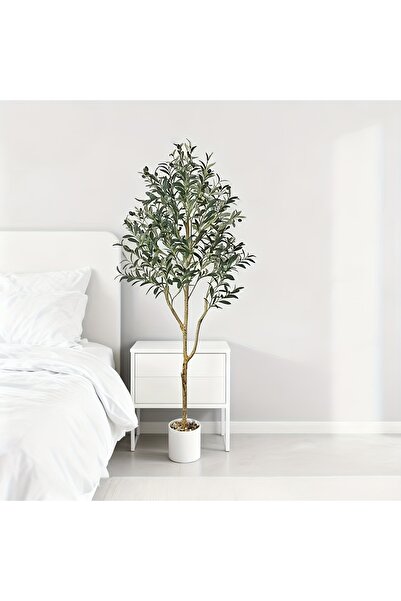 SCHENKERO شجرة زيتون اصطناعية نابضة بالحياة بطول 152 سم، نبات ديكور داخلي بأغ...