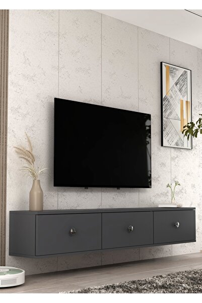 cantek dizayn 1335TV180-1CT DUVARA MONTAJ TV SEHPASI, ANTRASİT-GÜMÜŞ