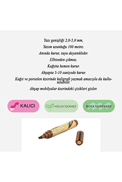 Badem10 External Wood Color Furniture Touch-Up Pen Wood Table Coffee Table Cabinet Pen Hardwood Scratch Remover Covers Cracks