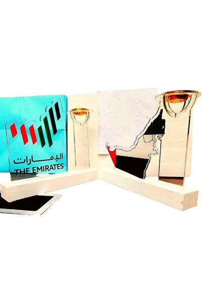 Generic Premium Acrylic Office Stand with Gold Bakhoor Burner, UAE-Themed Desk Decor, Corporate Gift