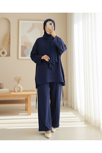 Modamorfo Σετ με φούστα με κορδόνια και μακρύ πίσω μέρος - Ναυτικό