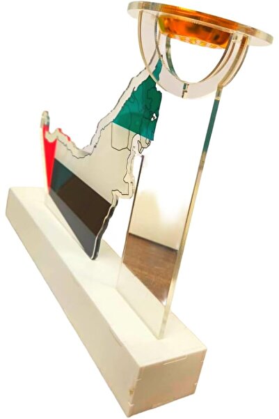 Generic Premium Acrylic Office Stand with Gold Bakhoor Burner, UAE-Themed Desk Decor, Corporate Gift