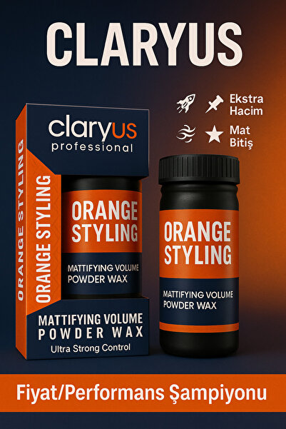 Claryus Orange Styling Mat Pudra Wax – Ultra Strong Hacim ve Mat Bitiş Powder...