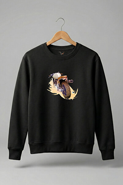 WİDİ Φούτερ μοτοσικλέτας Old Chopper με τύπωμα 100% βαμβακερό με κανονική εφα...