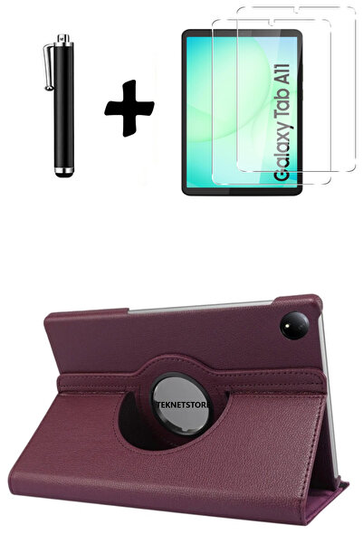TEKNETSTORE For Samsung Galaxy Tab A11 8.7 2025 Case Screen Protector Pen Set 360 Rotatable Protective Front Back Cover