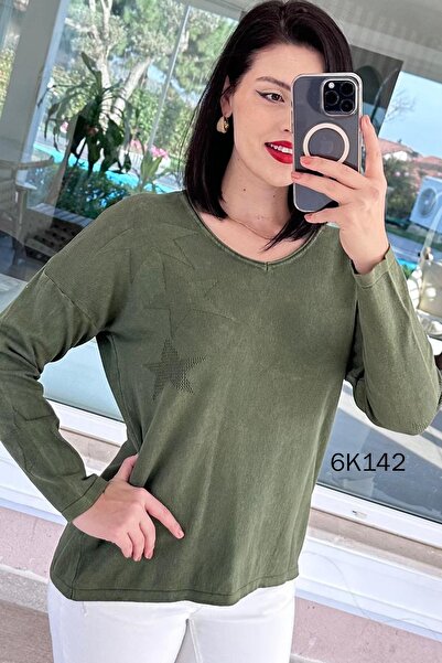 İnce Topuk Starry Cotton Knitwear Blouse 6K142