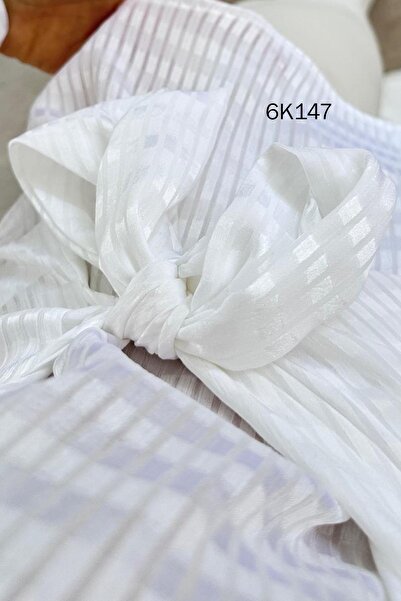 İnce Topuk Kare Jacquard Satin Shirt 6K147