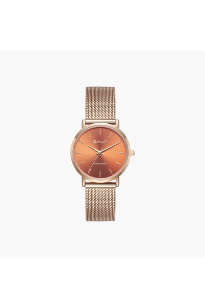 Omax Rose Gold Mesh Watch