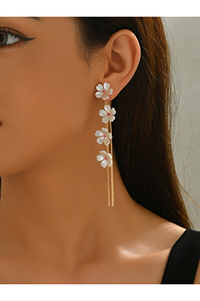 Take Two By Styli Women Floral Faux Pearl Dangle Earrings