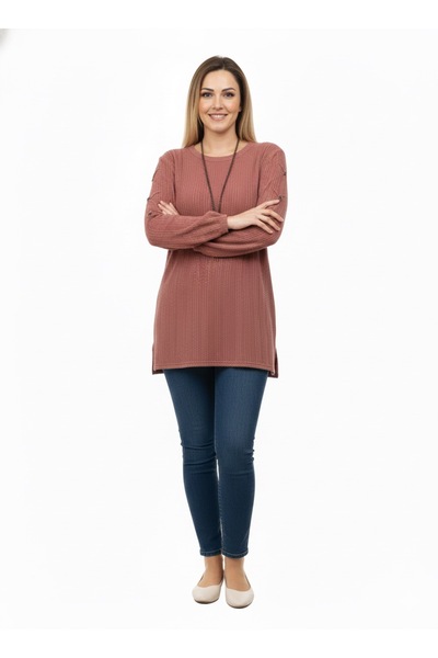 asyagiyimavm25 ✨ Trendlerin Zirvesi: Yanı Bağcık Detaylı Rahat Triko Tunik! ✨