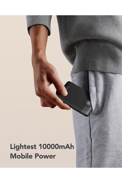 Veger Mini Portable Charger 10000mAh Power Bank with Built-in Cables & Digital Display