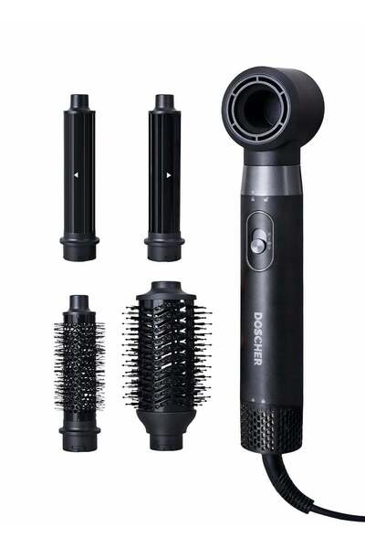 DOSCHER 5-in-1 1000W Ionic Hair Dryer Brush & Auto Curler