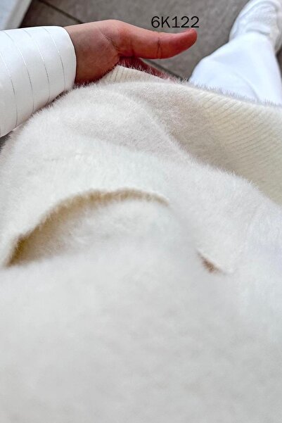 İnce Topuk V-Neck Bearded Knitwear Sweater 6K122