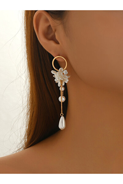 Take Two By Styli Women Floral Faux Pearl Dangle Earrings