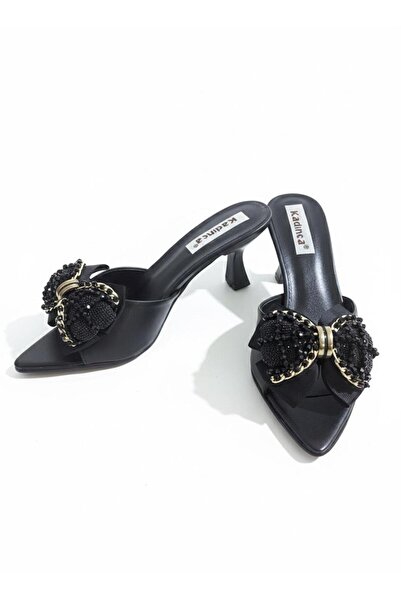 Aldina Nucci Women's Classic Bow Heeled Slippers