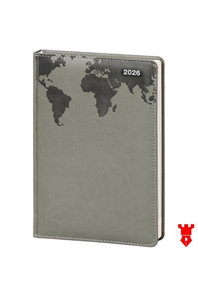 KALE PROMOSYON 2026 Agenda with World Map Image, 17X24