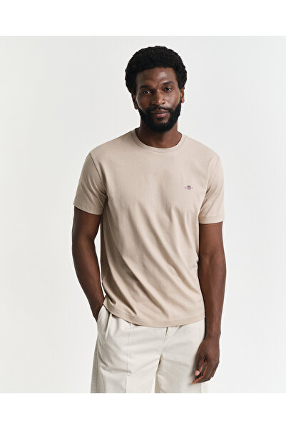 Gant Erkek Bej Regular Fit Bisiklet Yaka T-Shirt