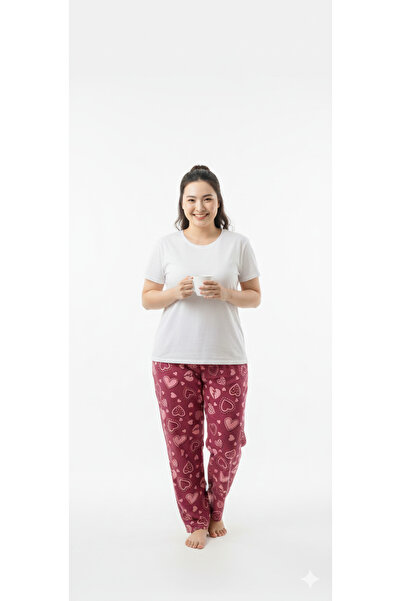 ŞERİCE Women's Plus Size Suede Pajama Bottoms (Size Measurements Are in the Description)