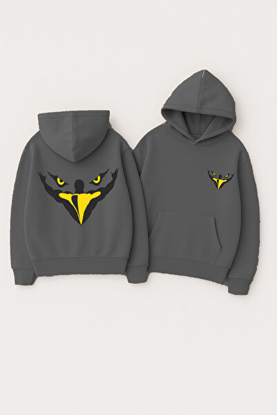 CLASSY.MODA Унісекс-светр з капюшоном Oversize з принтом – Картальний око-м'я...