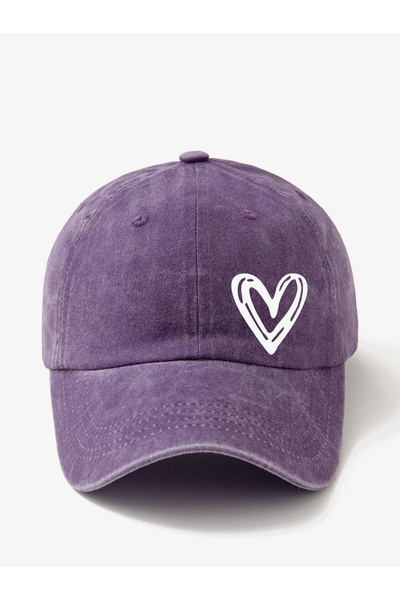 Take Two By Styli Purple Heart Print Baseball Cap