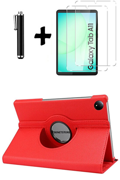 TEKNETSTORE For Samsung Galaxy Tab A11 8.7 2025 Case Screen Protector Pen Set 360 Rotatable Protective Front Back Cover
