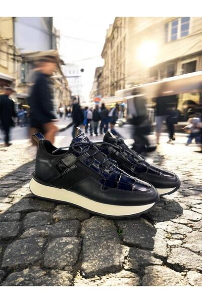 Serhat Özköroğlu حذاء LFR-F055 كروكو ميردان باللون الأزرق الداكن