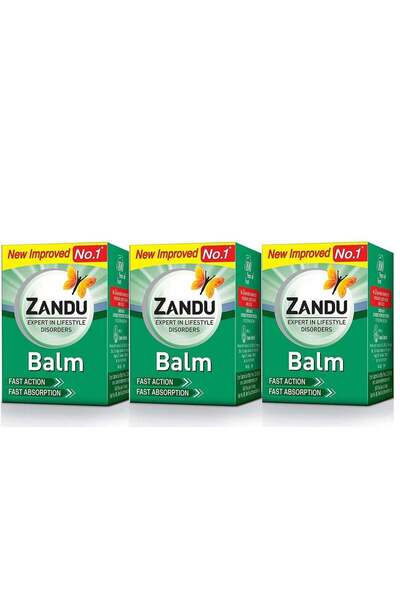Zandu عبوة من 3 مراهم لعلاج الصداع والبرد وآلام الجسم