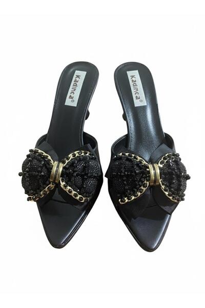 Aldina Nucci Women's Classic Bow Heeled Slippers