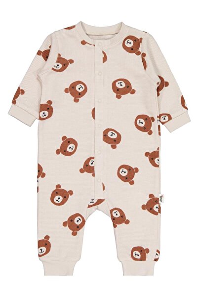 Civil Baby Sleepy Bear Printed 6-18 Months Romper - Beige 9-12 Months