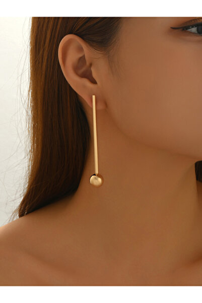 Take Two By Styli Women Gold Ball Dangle Earrings