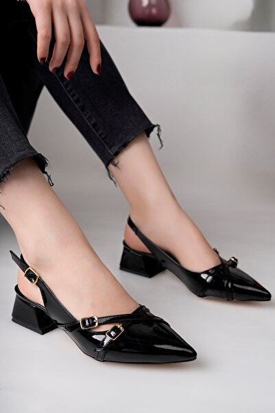 Luis a Costa Black 4 cm Heeled Shoes with 3 Buckles