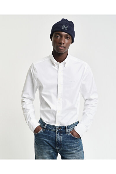 Gant Erkek Siyah Regular Fit Düğmeli Yaka Oxford Gömlek
