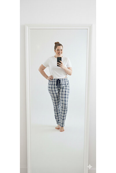 ŞERİCE Unisex Plus Size Cotton Thin Breathable Fabric Pajama Bottoms (Size Measurements Are in the Description)