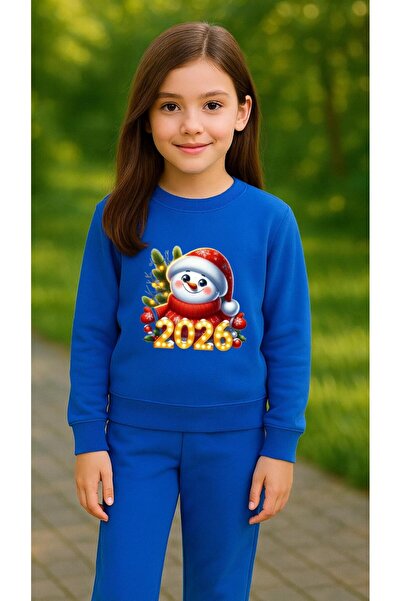 playwear Детски комплект суичър 2026 НОВОГОДИШЕН с принт за момичета и момчет...
