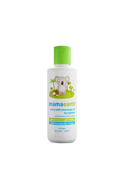 Mamaearth Coco Soft Massage Oil for Babies with Coconut Oil & Turmeric 200 ml